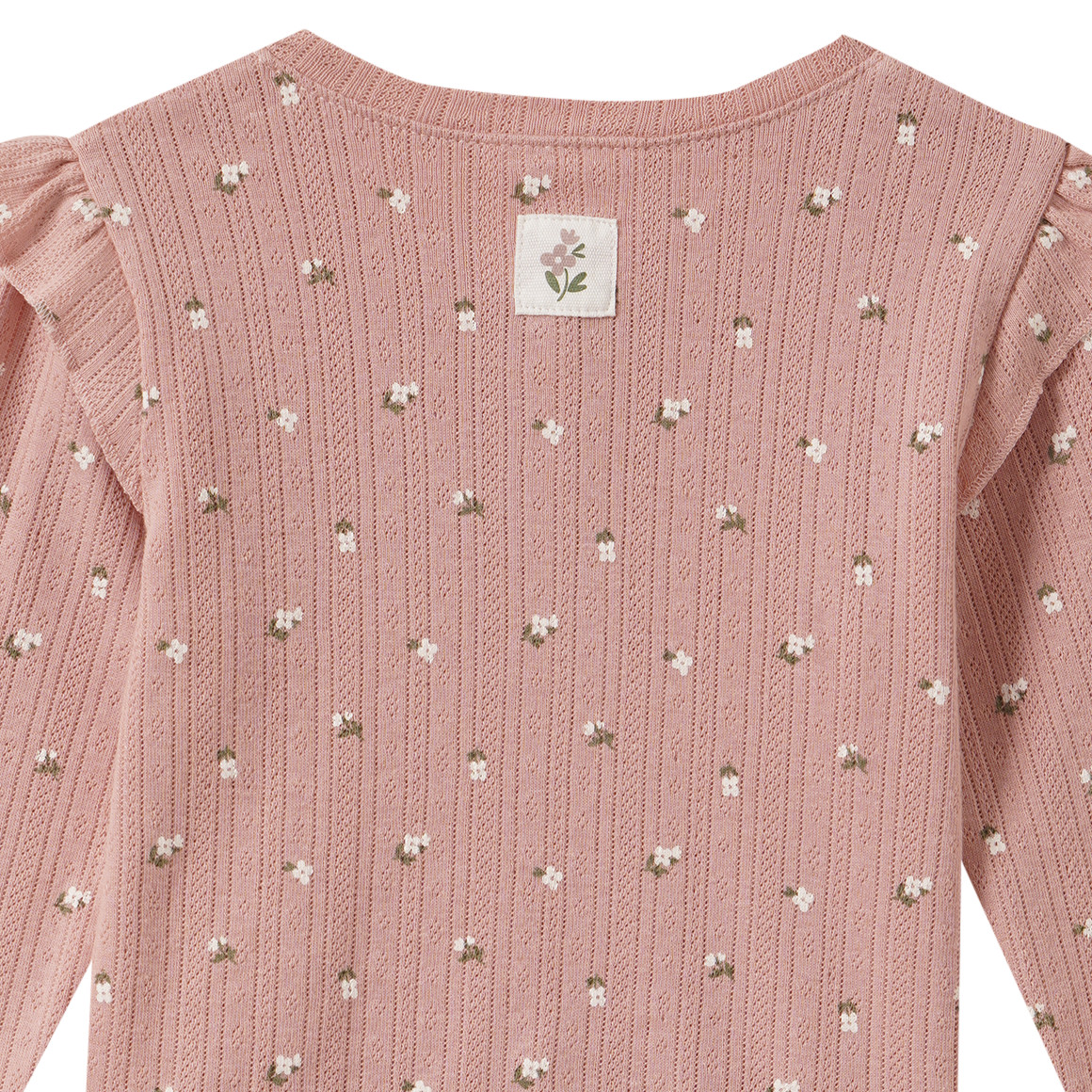 Baby shirt met lange mouwen en bloemetjes