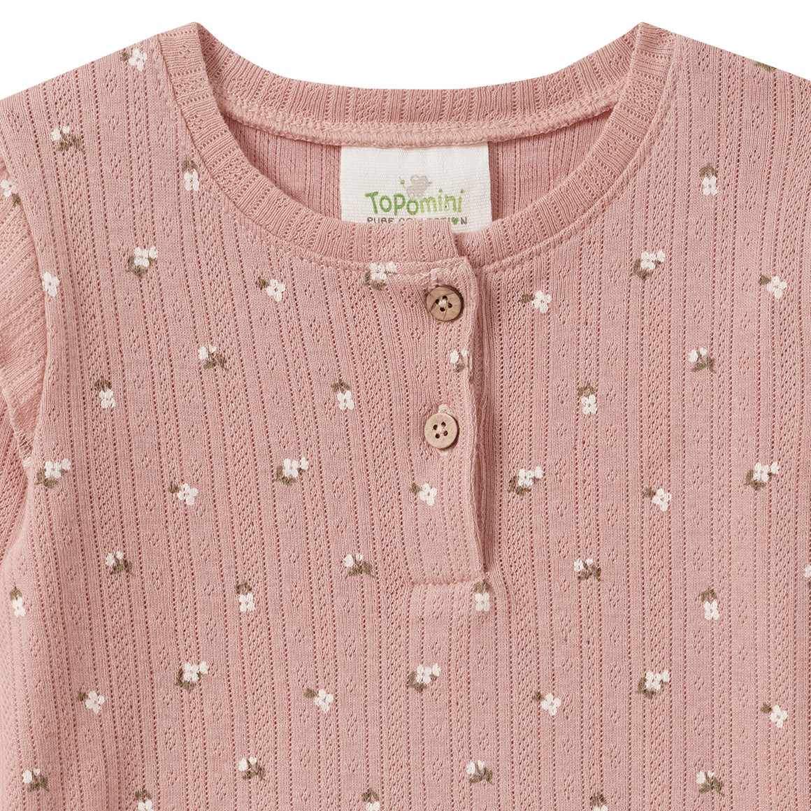 Baby shirt met lange mouwen en bloemetjes