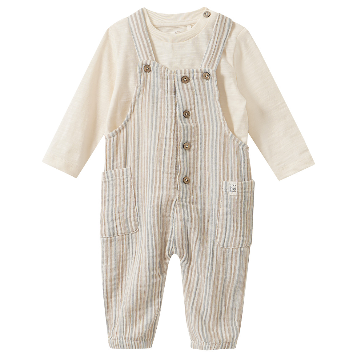 Newborn Set mit Latzhose und Langarmshirt