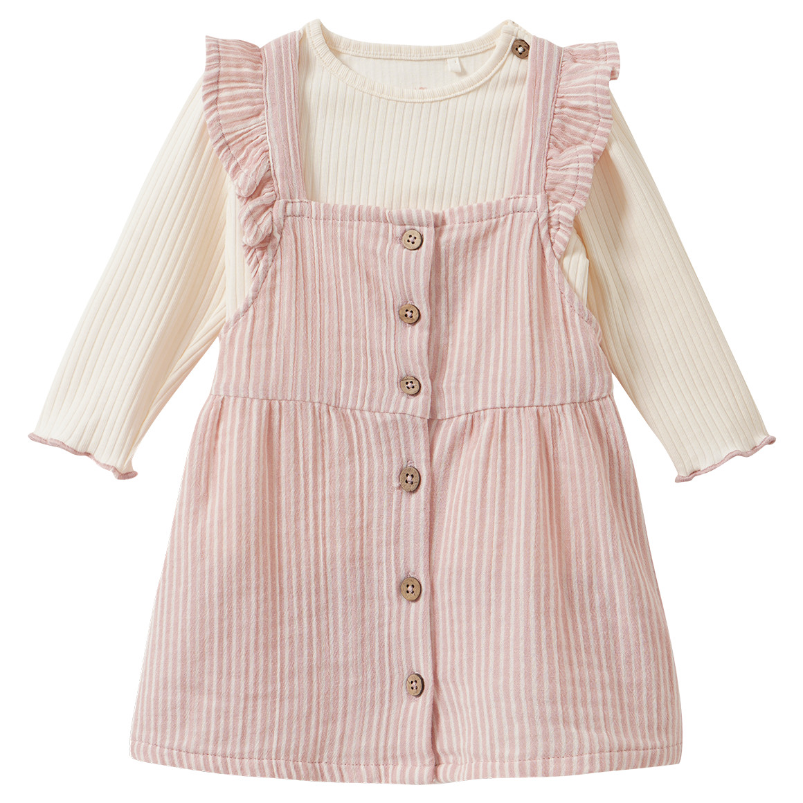 Newborn Set mit Latzkleid und Rippshirt