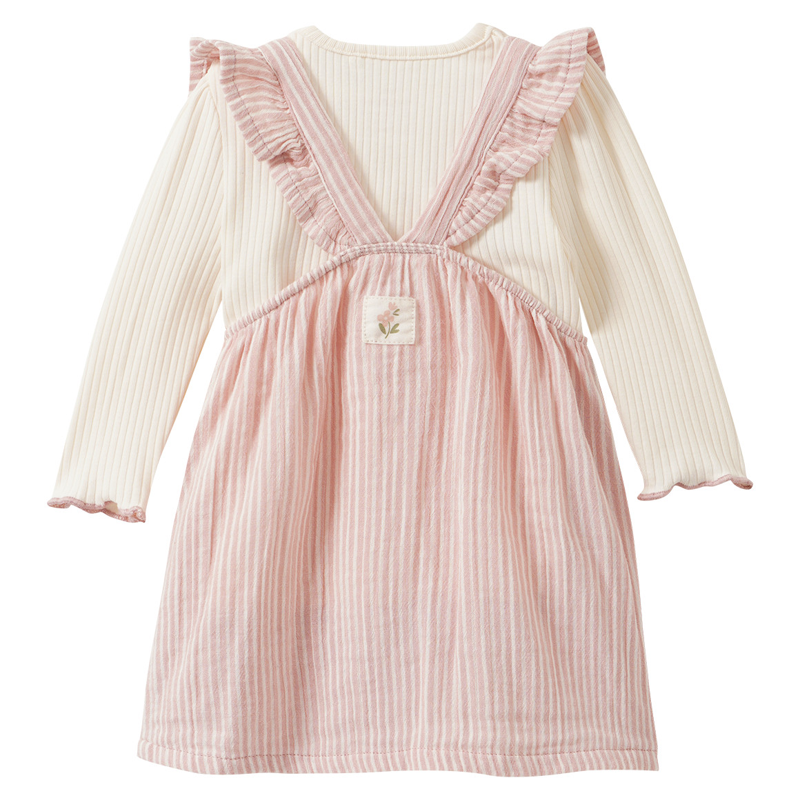 Newborn Set mit Latzkleid und Rippshirt