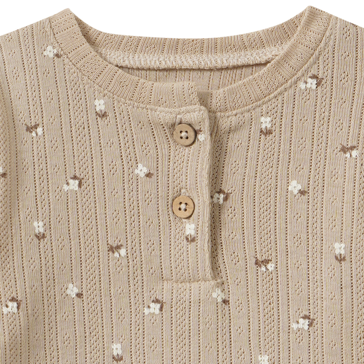 Newborn shirt met lange mouwen en bloemetjes