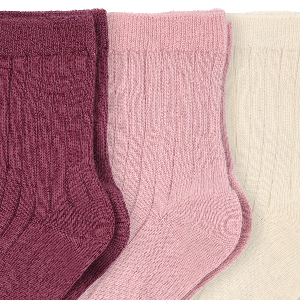 3 Paar Kinder Socken mit Rippstruktur