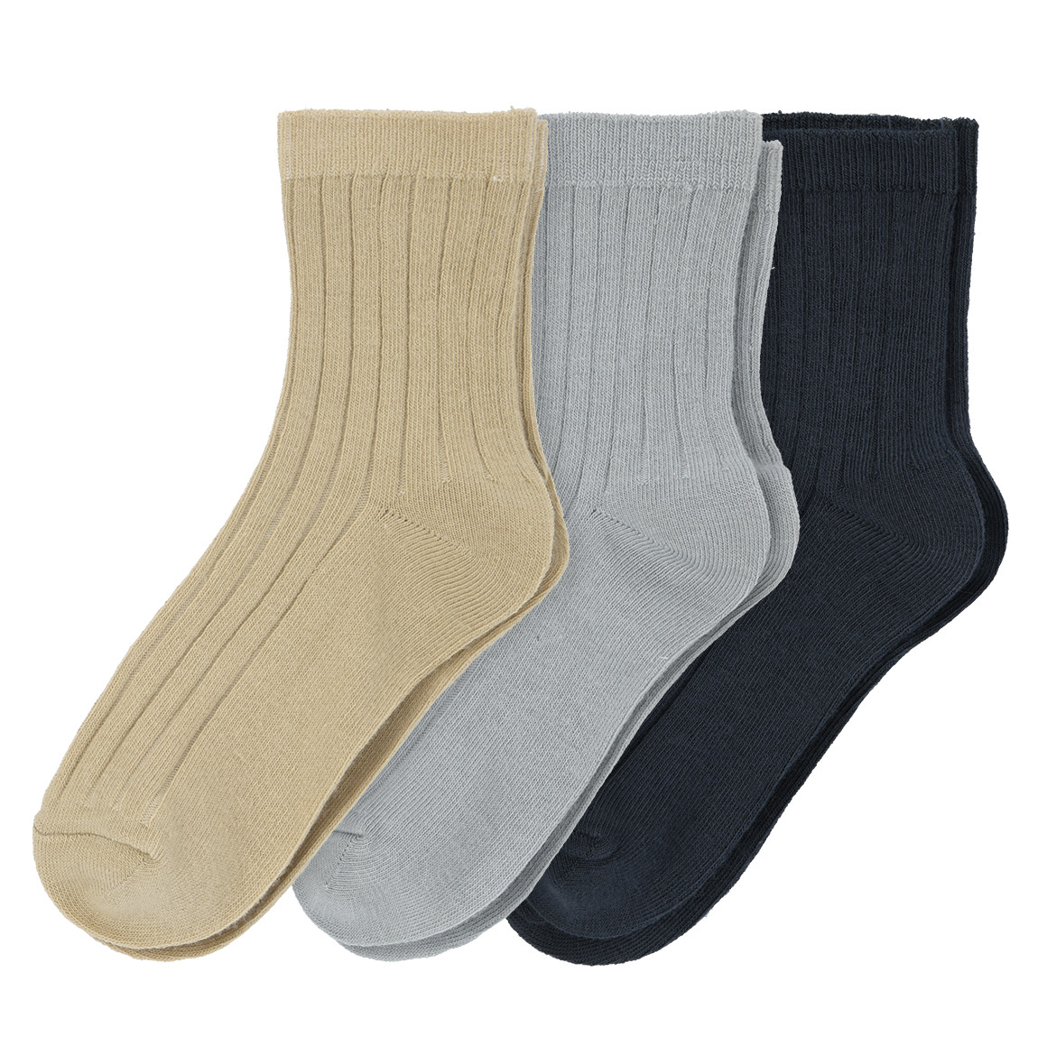 3 Paar Kinder Socken mit Rippstruktur