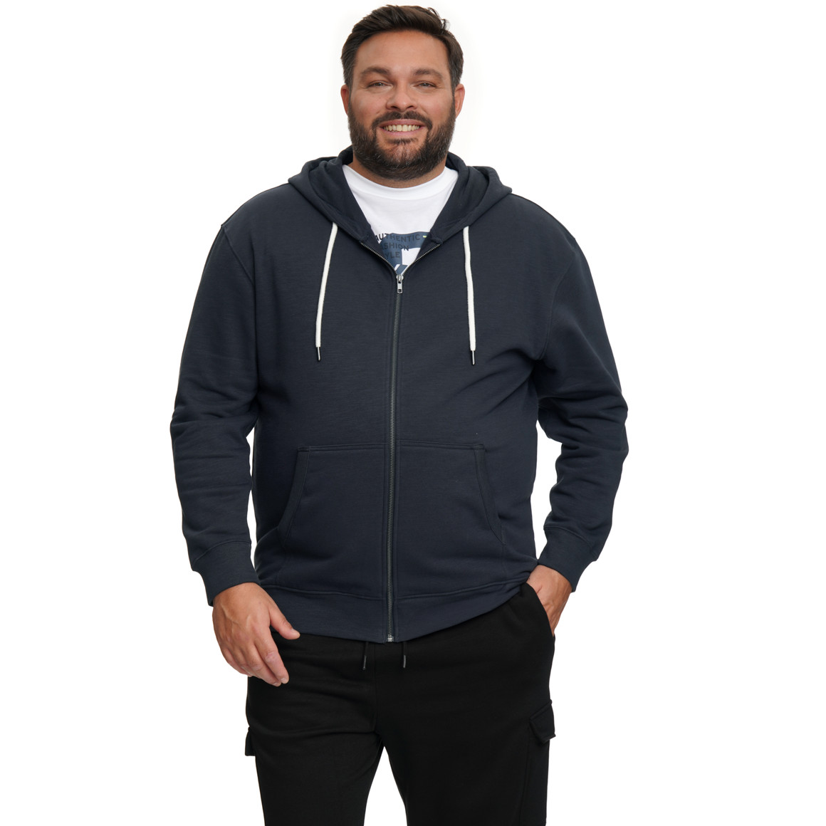 Herren Sweatjacke in Unifarben