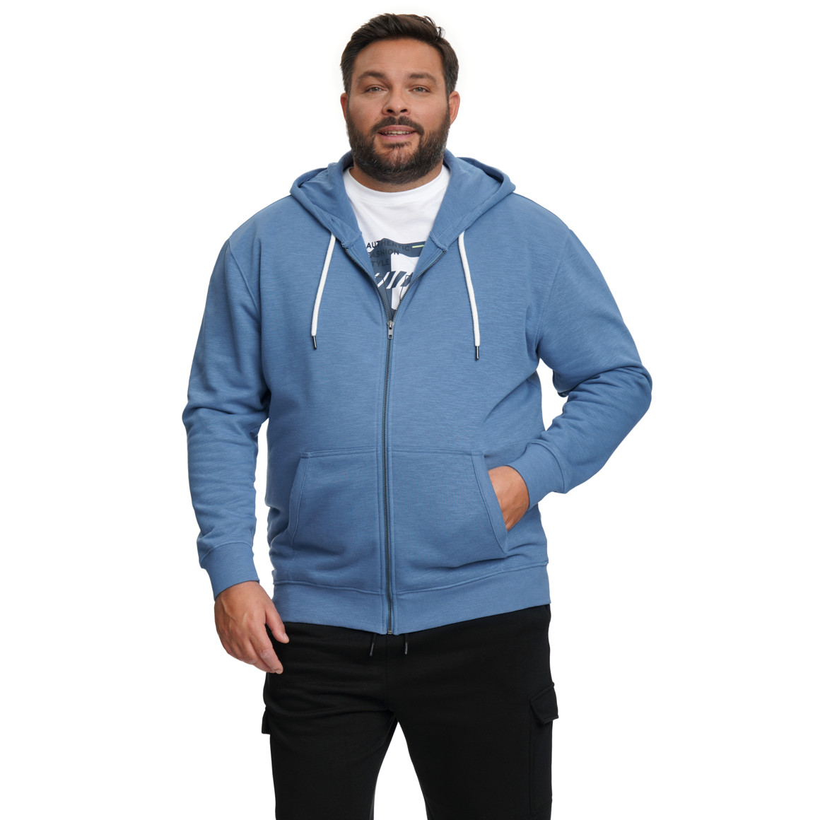 Herren Sweatjacke in Unifarben