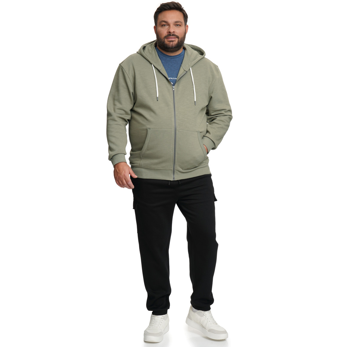 Herren Sweatjacke in Unifarben