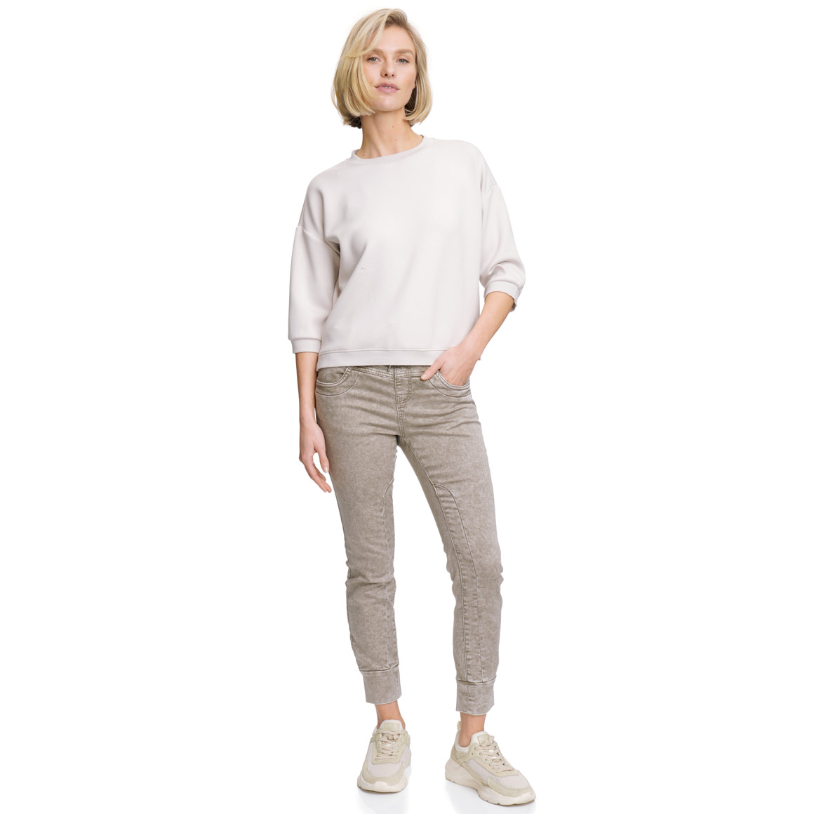 Damen Jeggings mit Used-Waschung