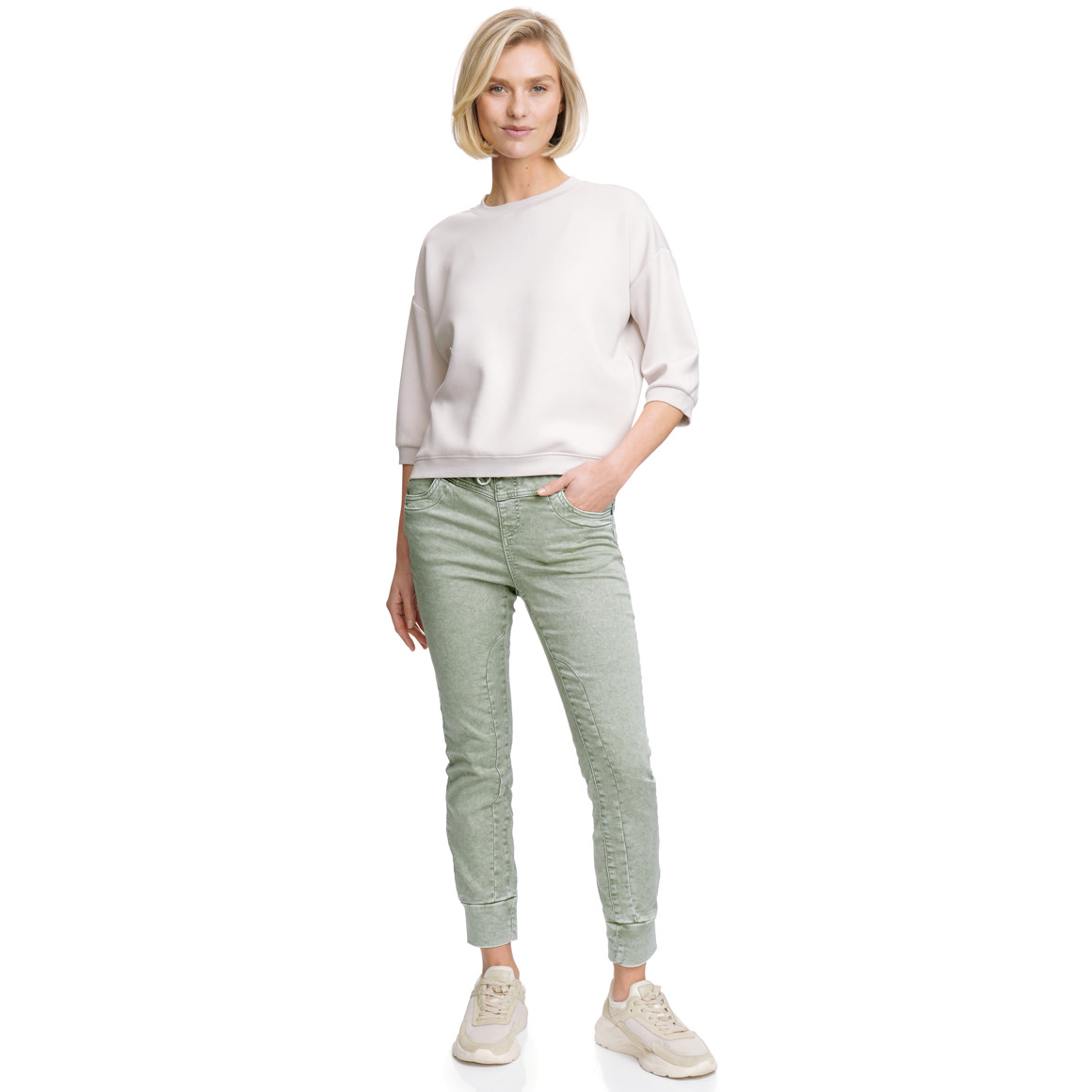 Damen Jeggings mit Used-Waschung