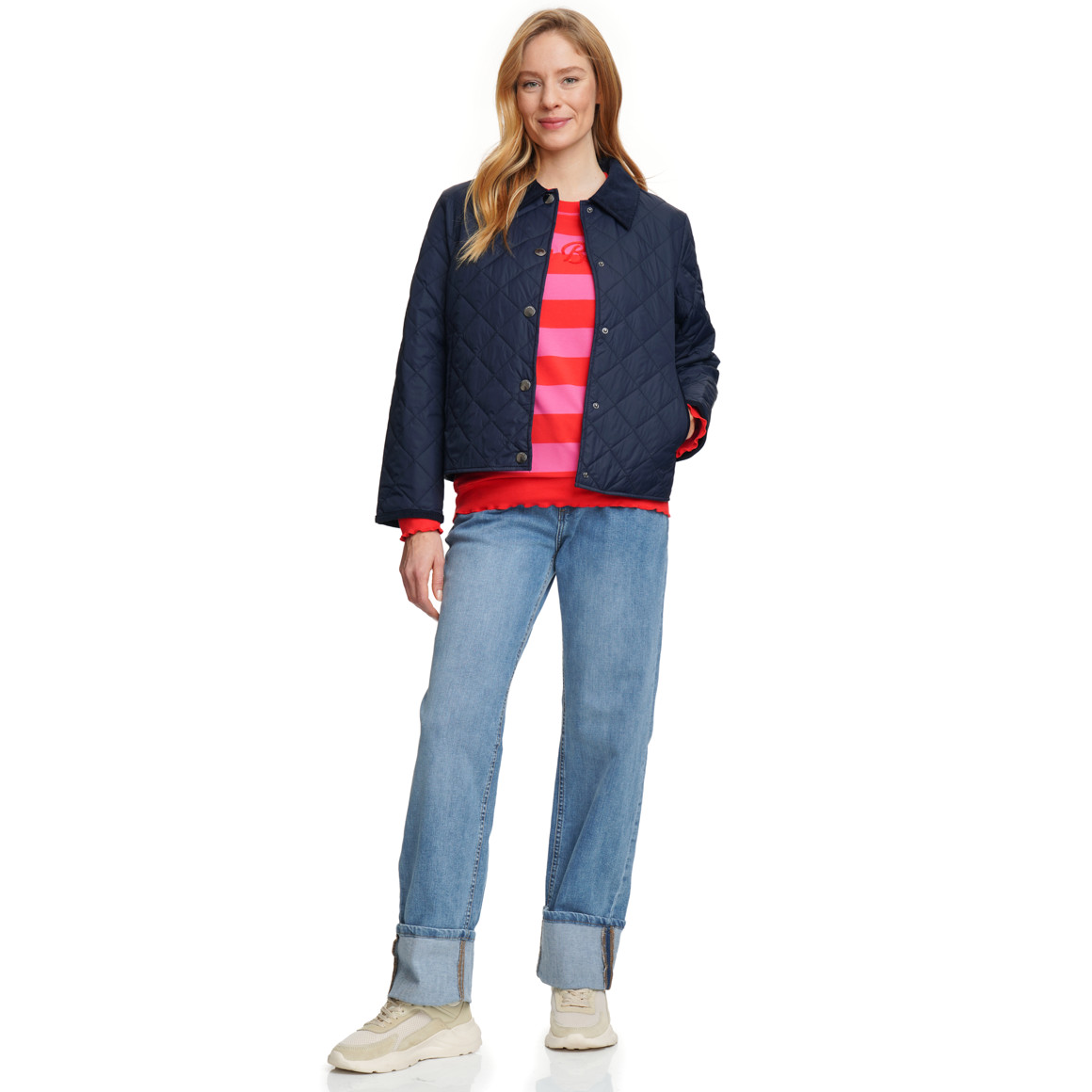 Damen Steppjacke mit Cordkragen