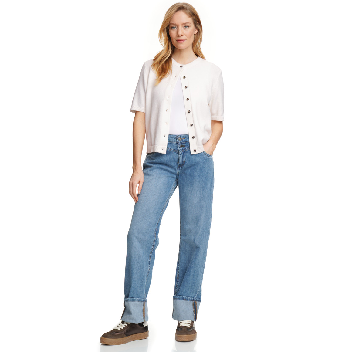 Damen Strickjacke mit Knopfleiste