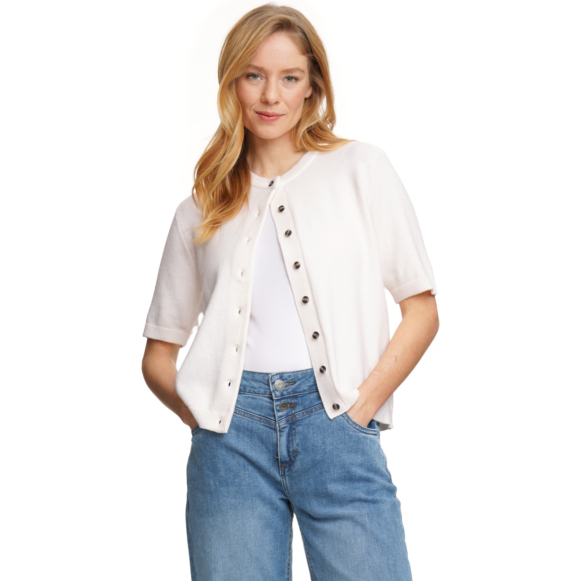 Damen Strickjacke mit Knopfleiste