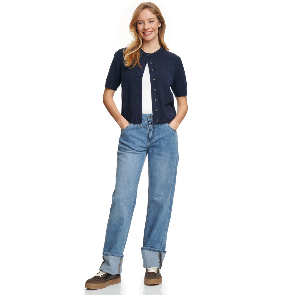 Damen Strickjacke mit Knopfleiste