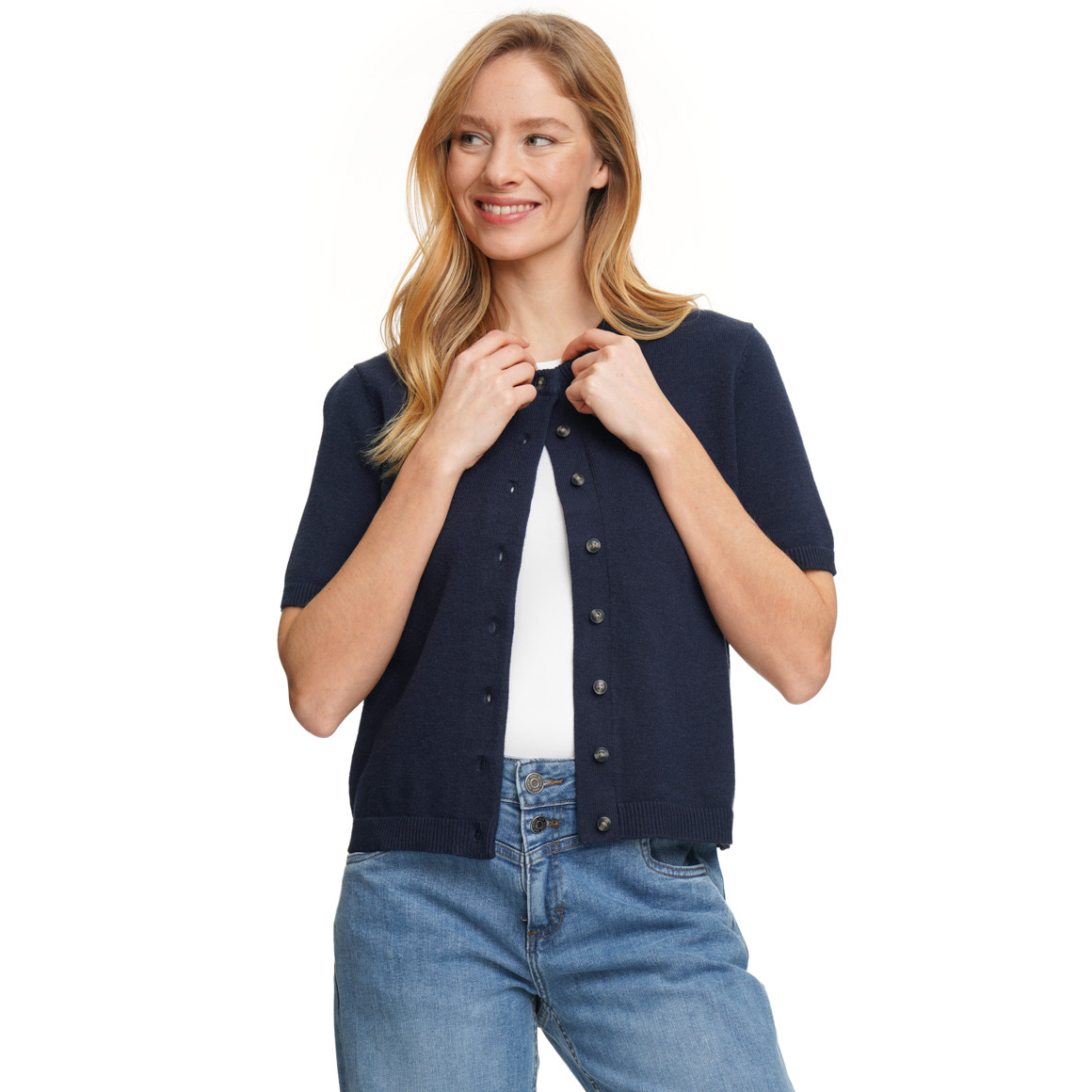 Damen Strickjacke mit Knopfleiste