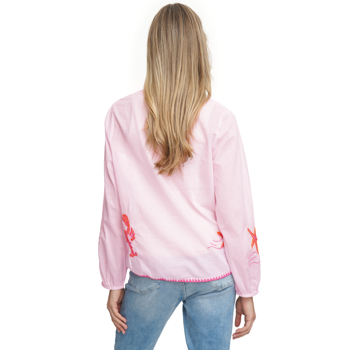 Damen Schlupfbluse mit Stickerei