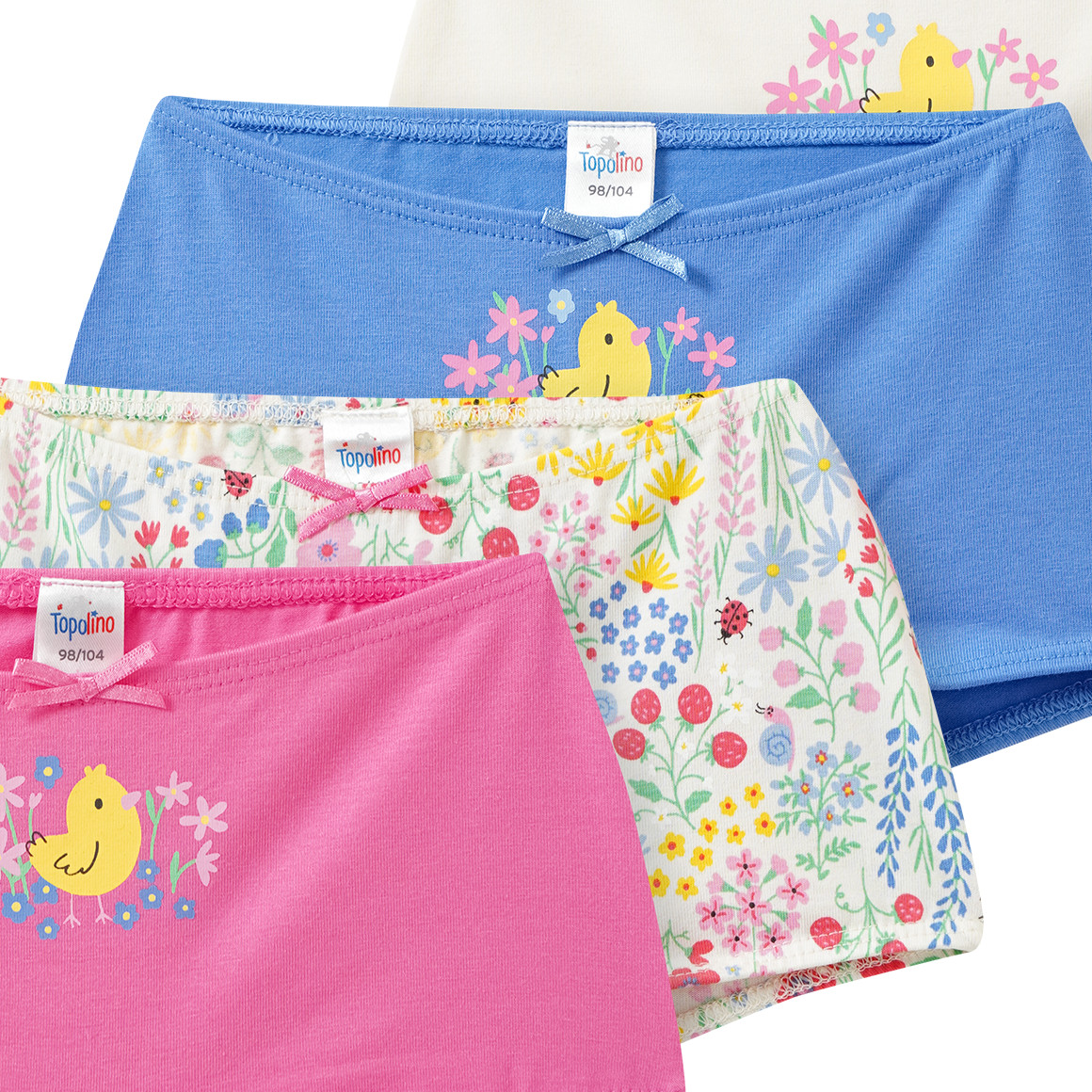 5 Mädchen Pantys mit Blümchen-Print