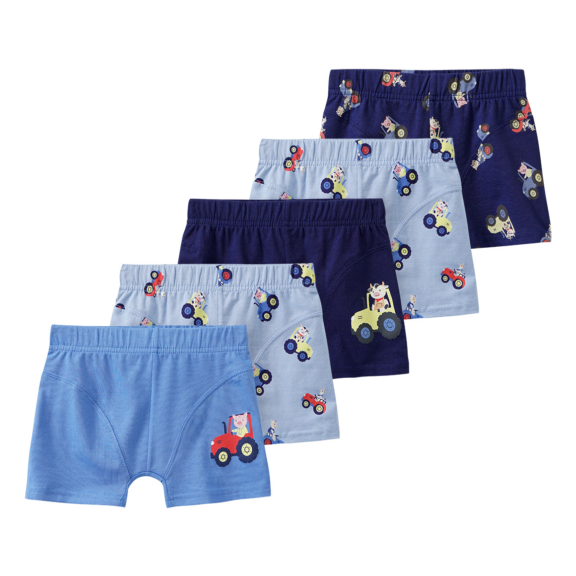 5 Jungen Boxer mit Bauernhof-Motiven