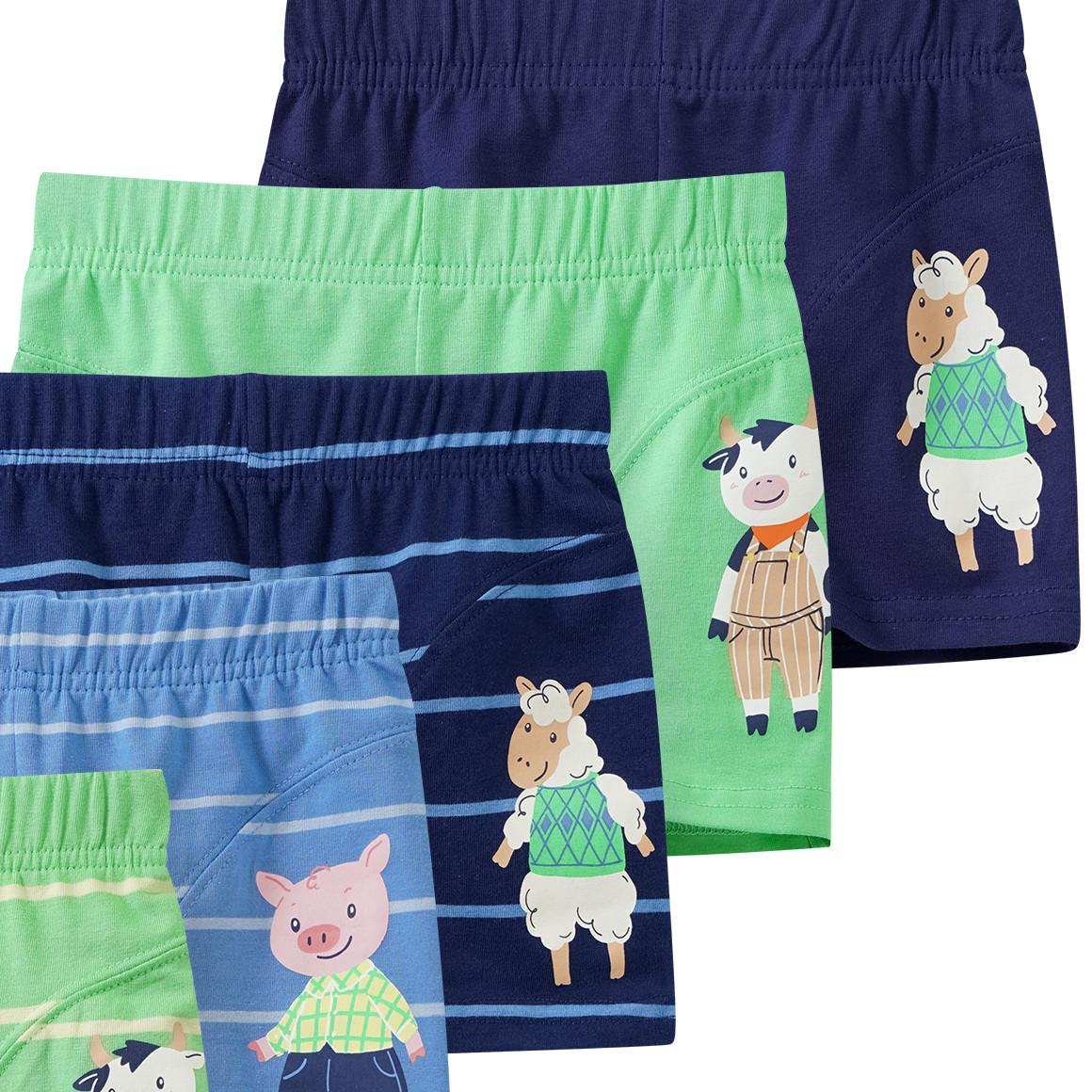5 Jungen Boxer mit Bauernhof-Motiven