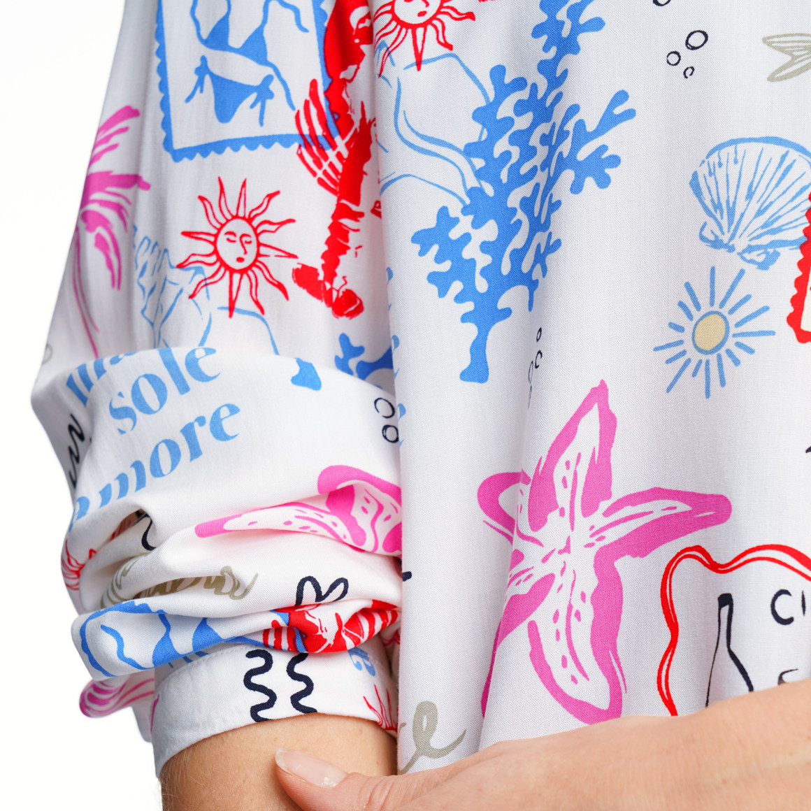 Damesblouse met serafino-hals