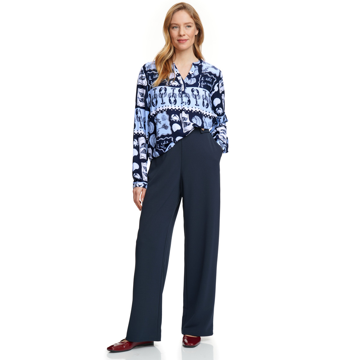 Damen Bluse mit Serafino-Ausschnitt