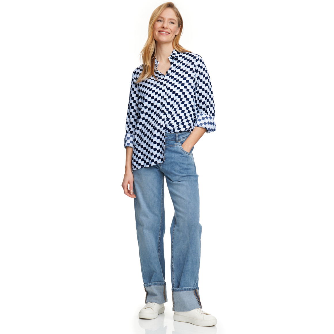 Damen Hemdbluse mit Knopfleiste