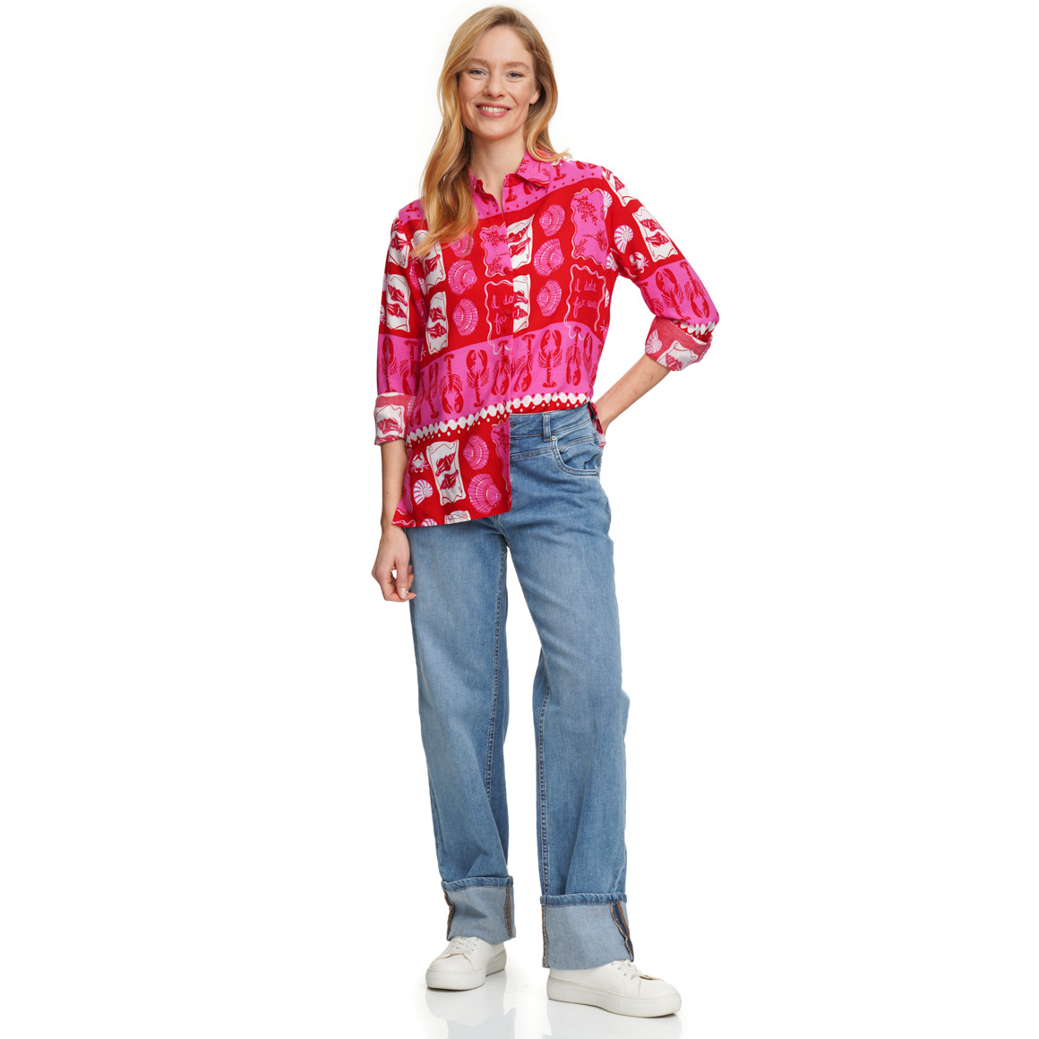 Damen Hemdbluse mit Knopfleiste