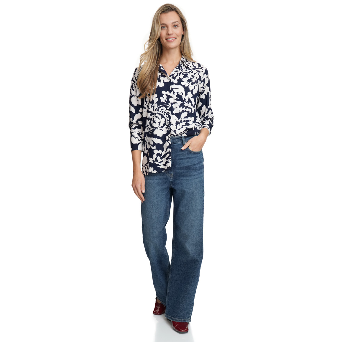 Damen Bluse mit Blumen-Muster
