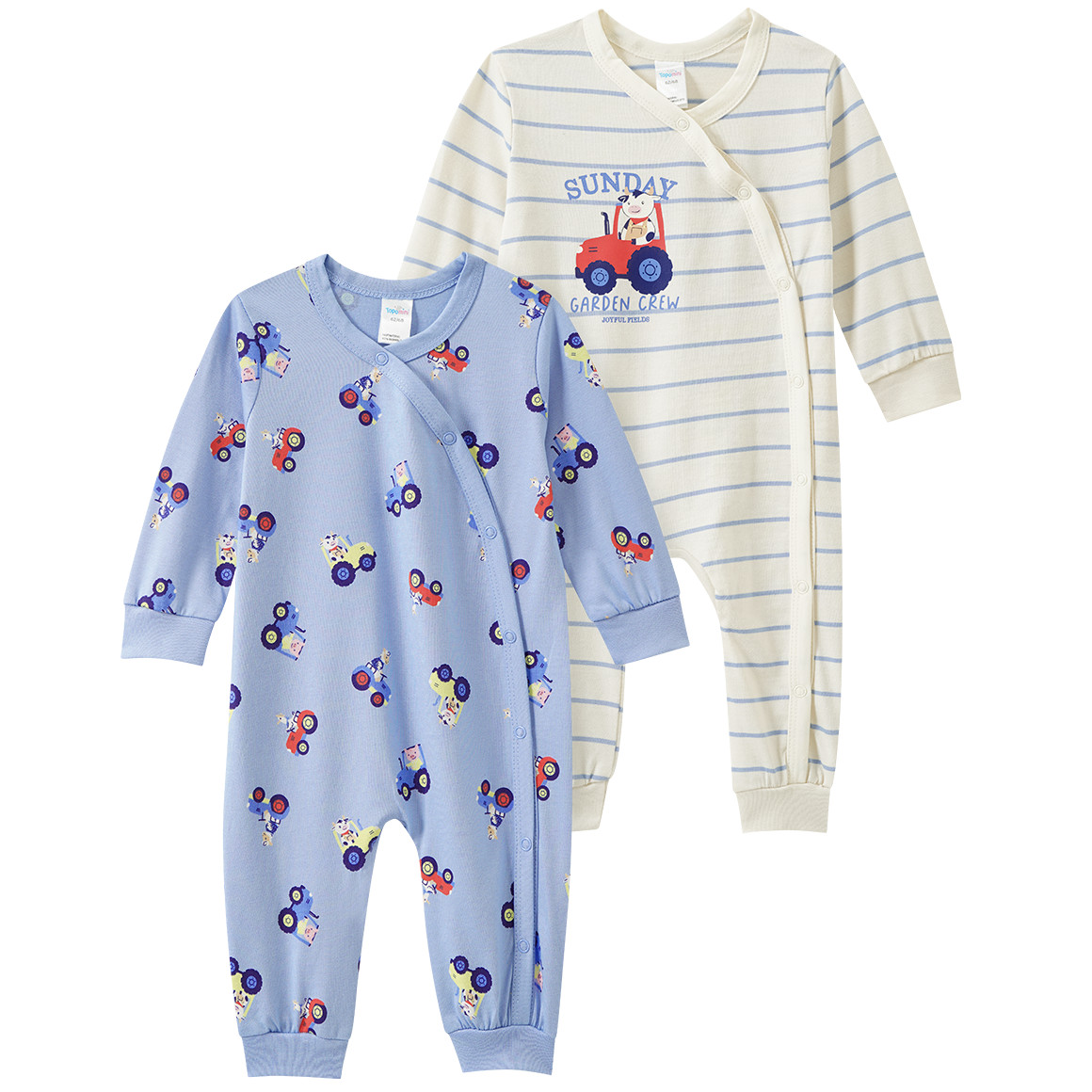 2 Baby Schlafanzüge aus Bio-Baumwolle