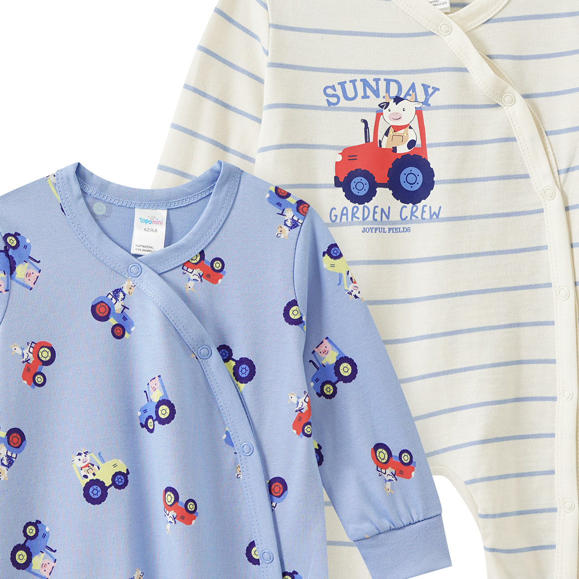 2 Baby Schlafanzüge aus Bio-Baumwolle