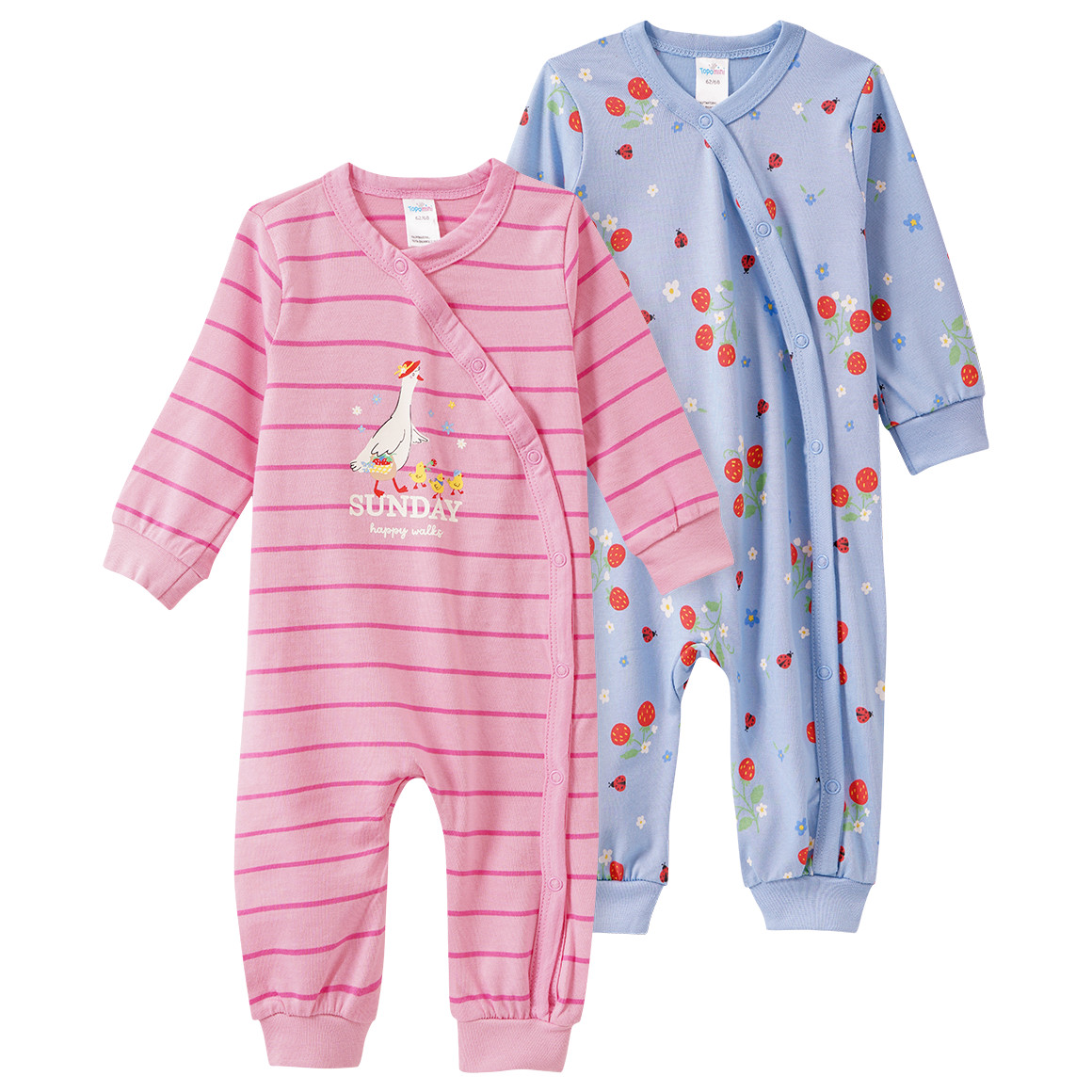 2 Baby Schlafanzüge aus Bio-Baumwolle