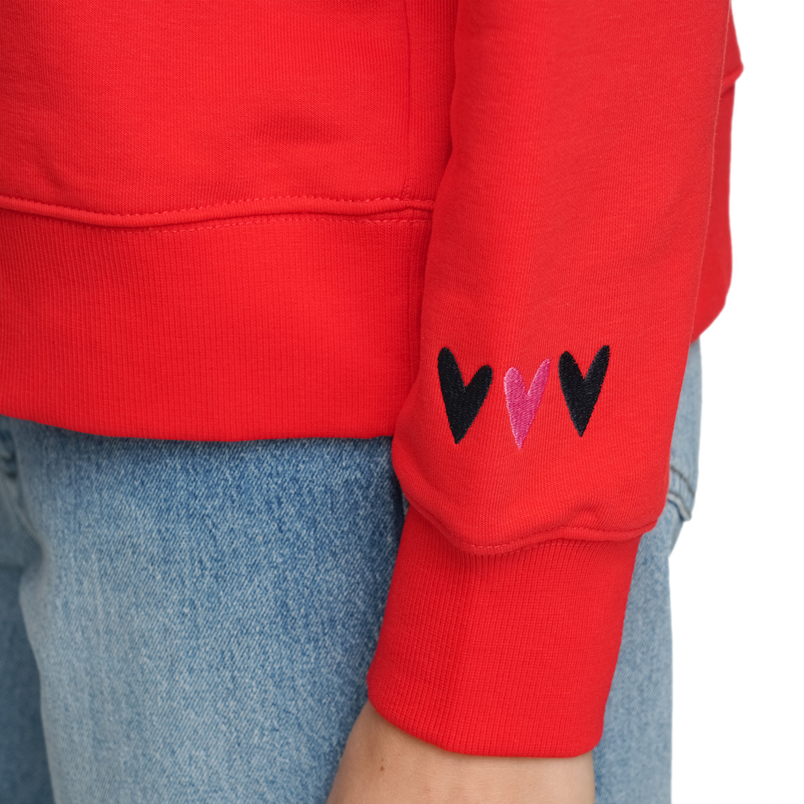 Damen Hoodie mit Print und Stickerei