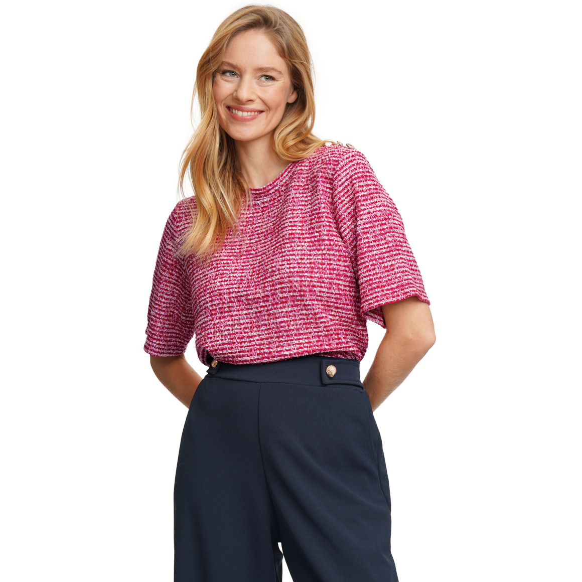 Damen Sweatshirt in Bouclé-Optik