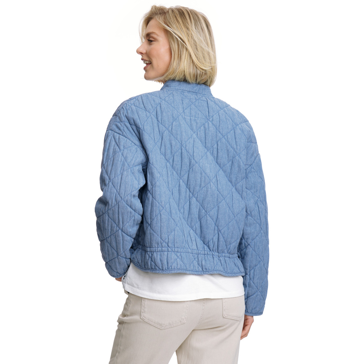 Damen Steppjacke in Denim-Optik