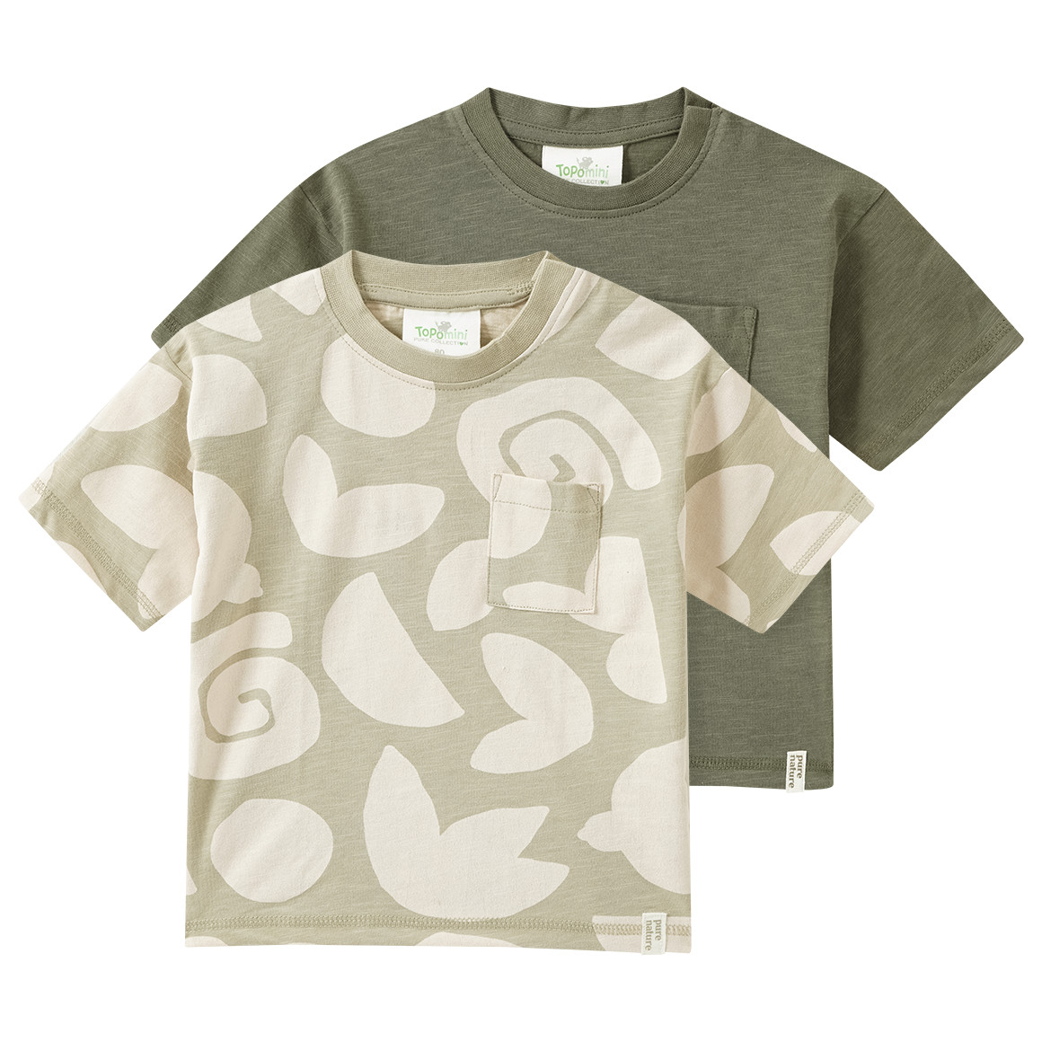 2 Baby T-Shirts mit Brusttasche