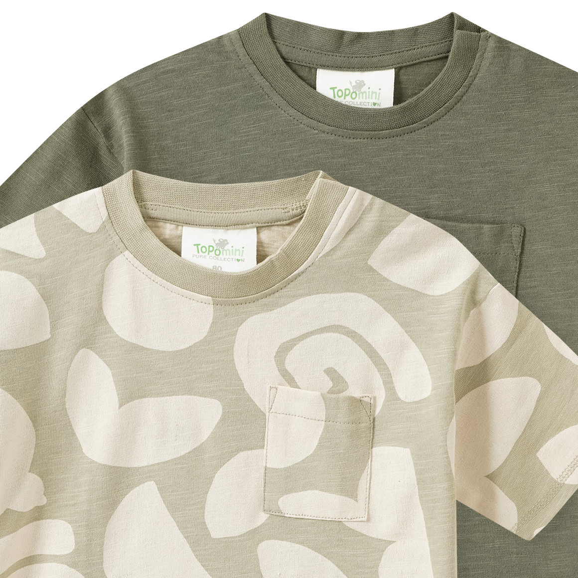 2 Baby T-Shirts mit Brusttasche