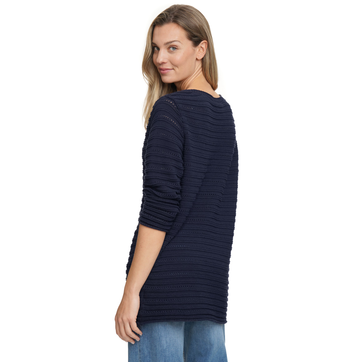 Damen Strickpullover mit Ajourmuster