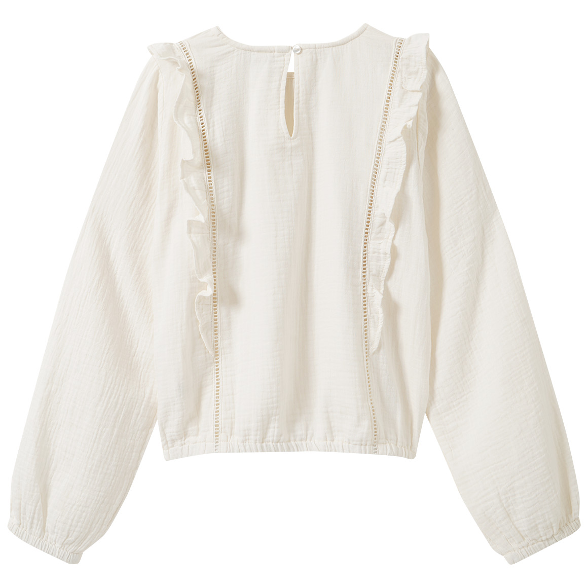 Mädchen Musselin-Bluse mit Rüschen