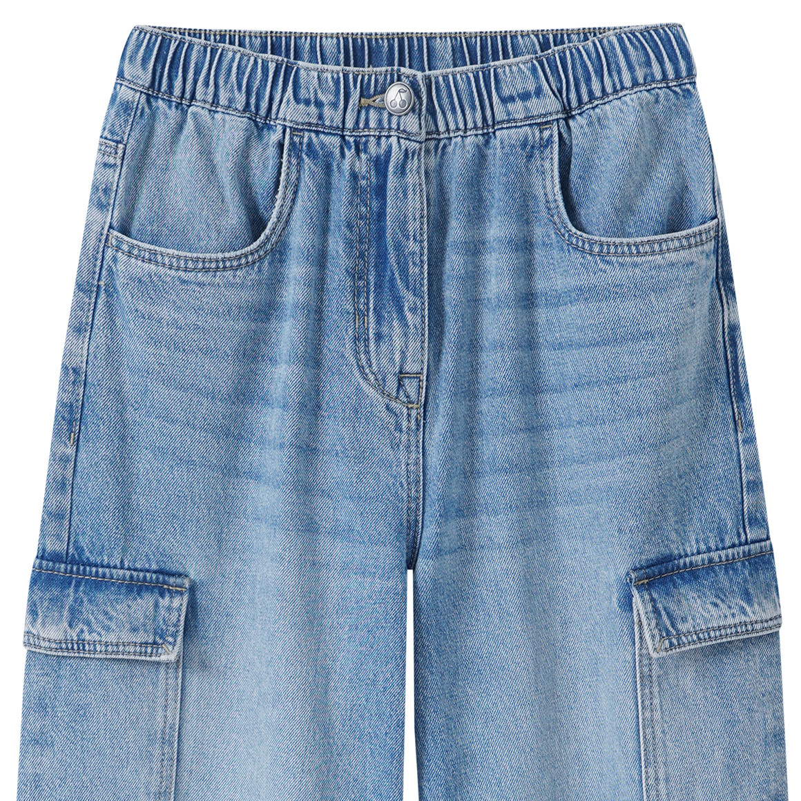 Mädchen Wide-Leg-Jeans mit Beintaschen