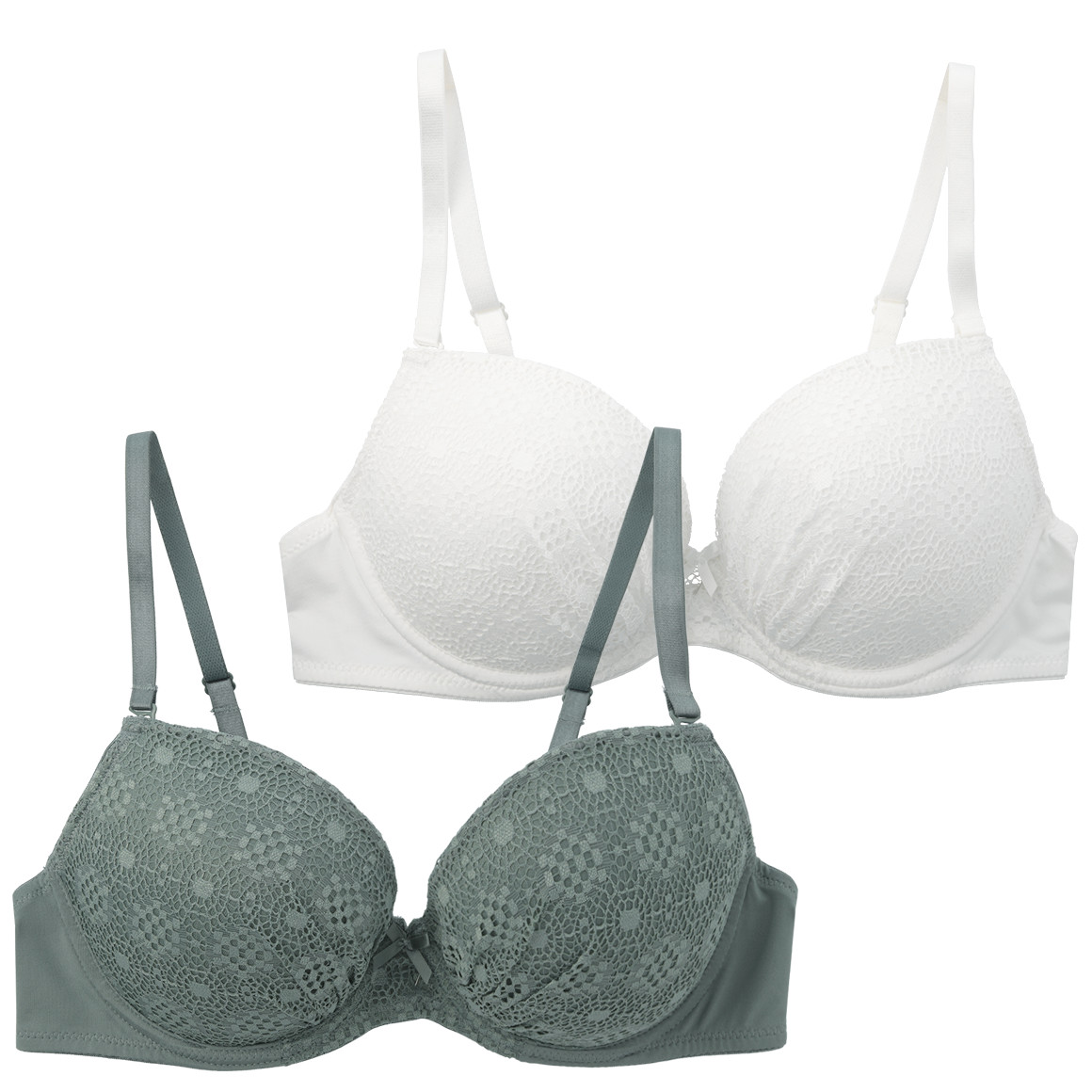 2 Damen Bügel-BHs mit Spitze