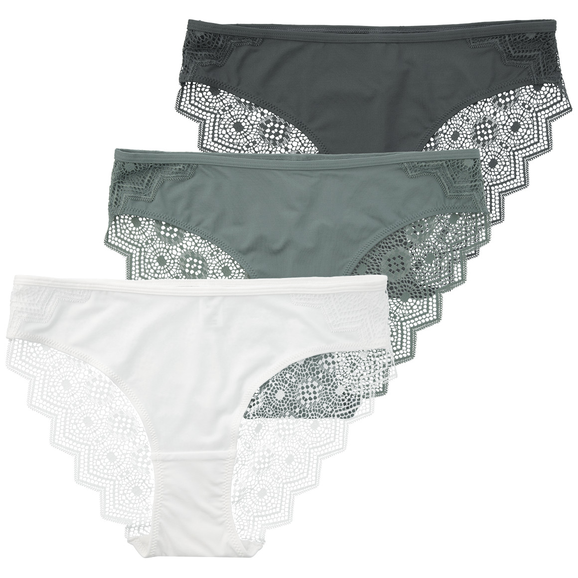 3 Damen Slips mit Spitze