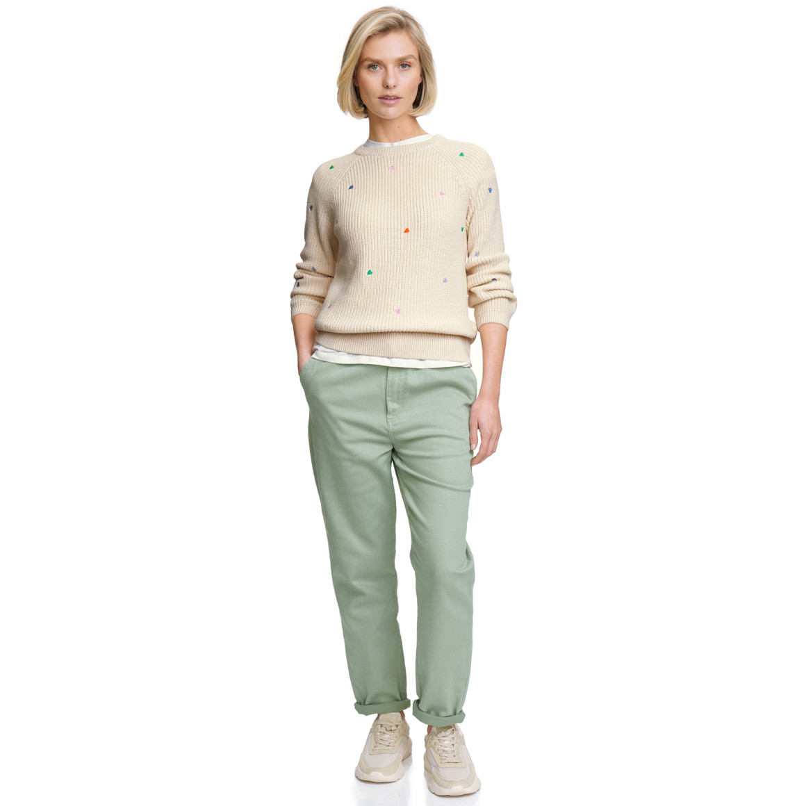 Damen Hose mit Paperbag-Bund