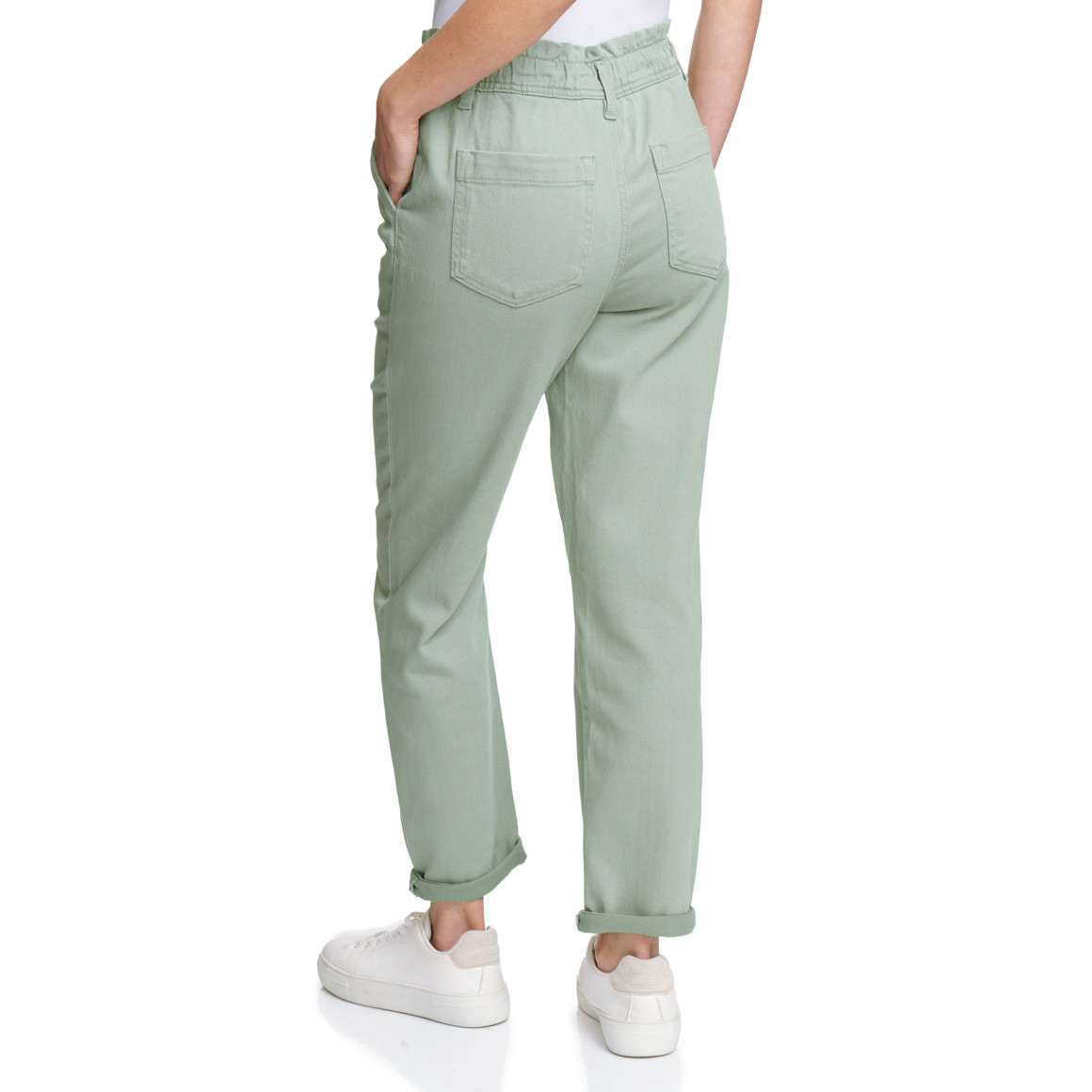 Damen Hose mit Paperbag-Bund