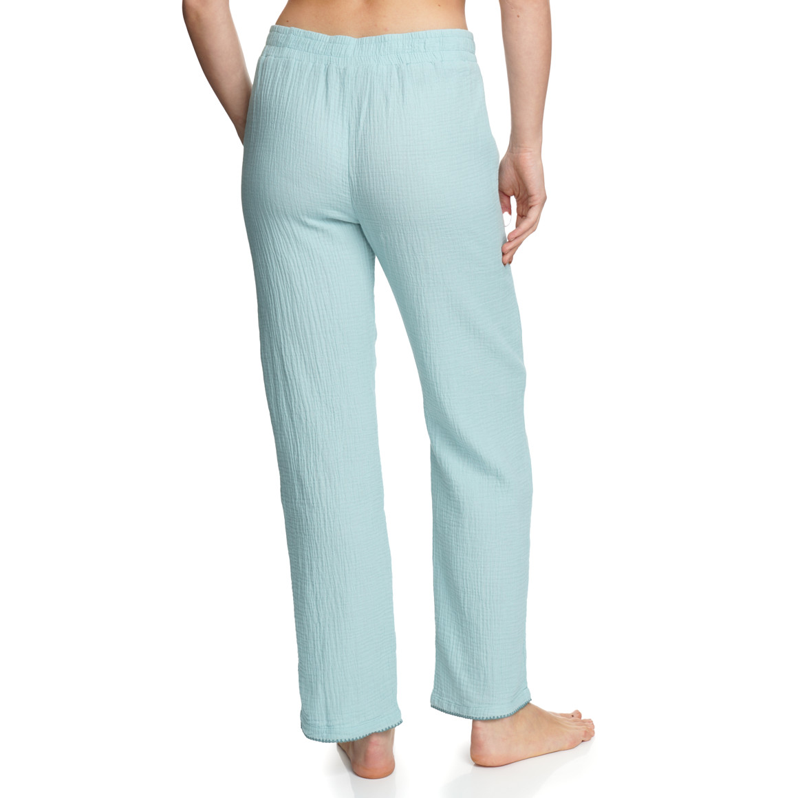 Damen Musselin-Schlafhose mit Elastikbund