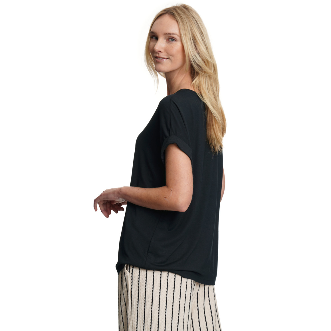 Damen T-Shirt mit fixierten Turn-ups