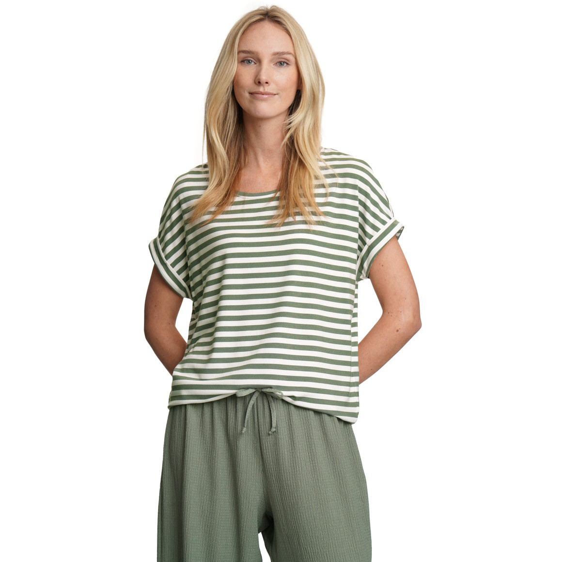 Damen T-Shirt mit fixierten Turn-ups