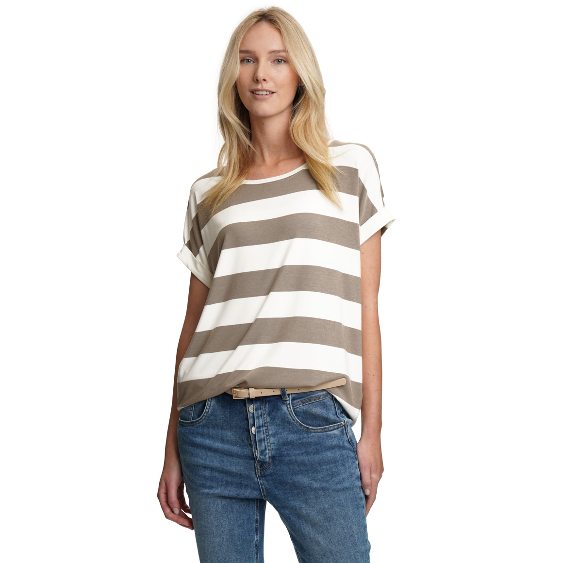 Damen T-Shirt mit fixierten Turn-ups