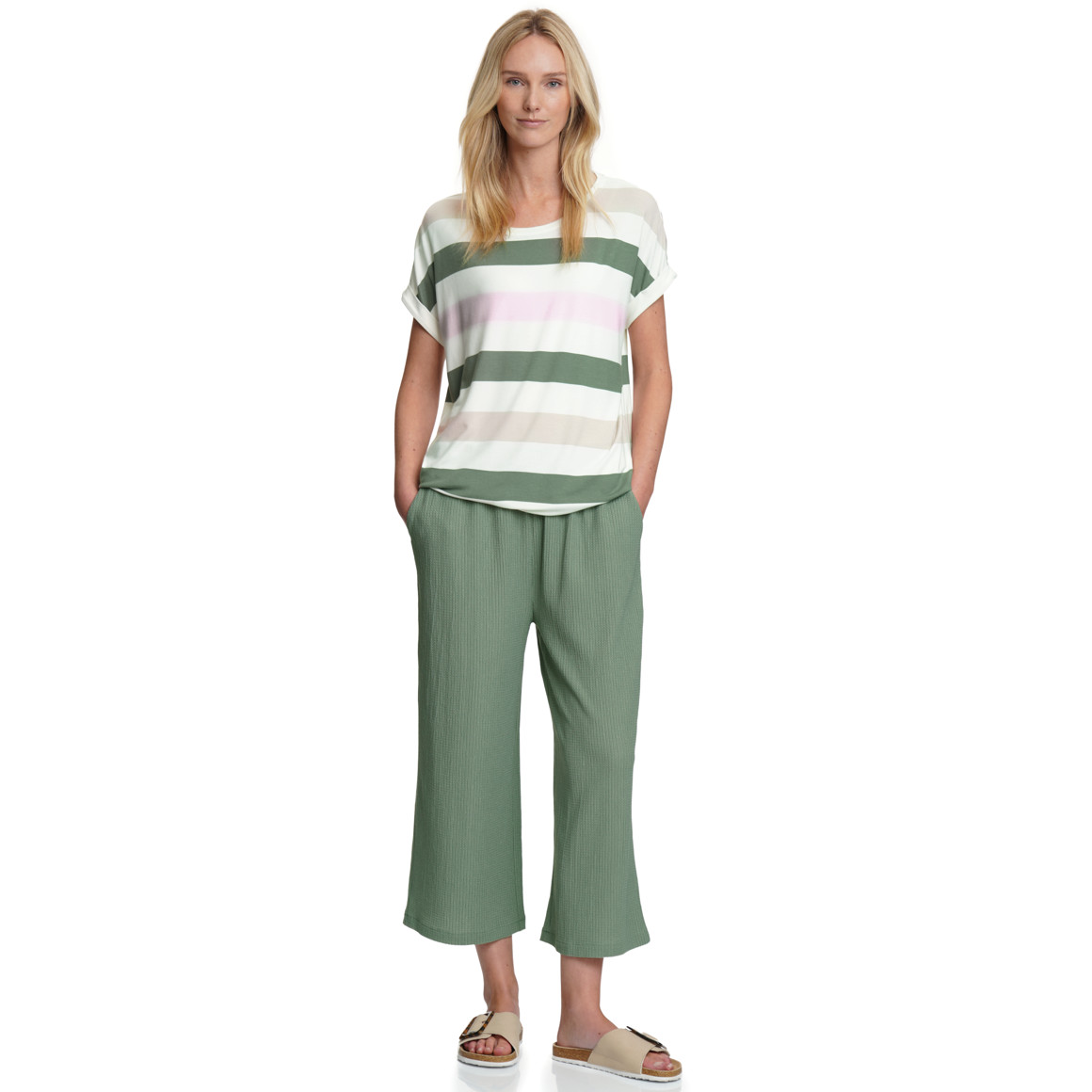 Damen Culotte mit strukturiertem Material