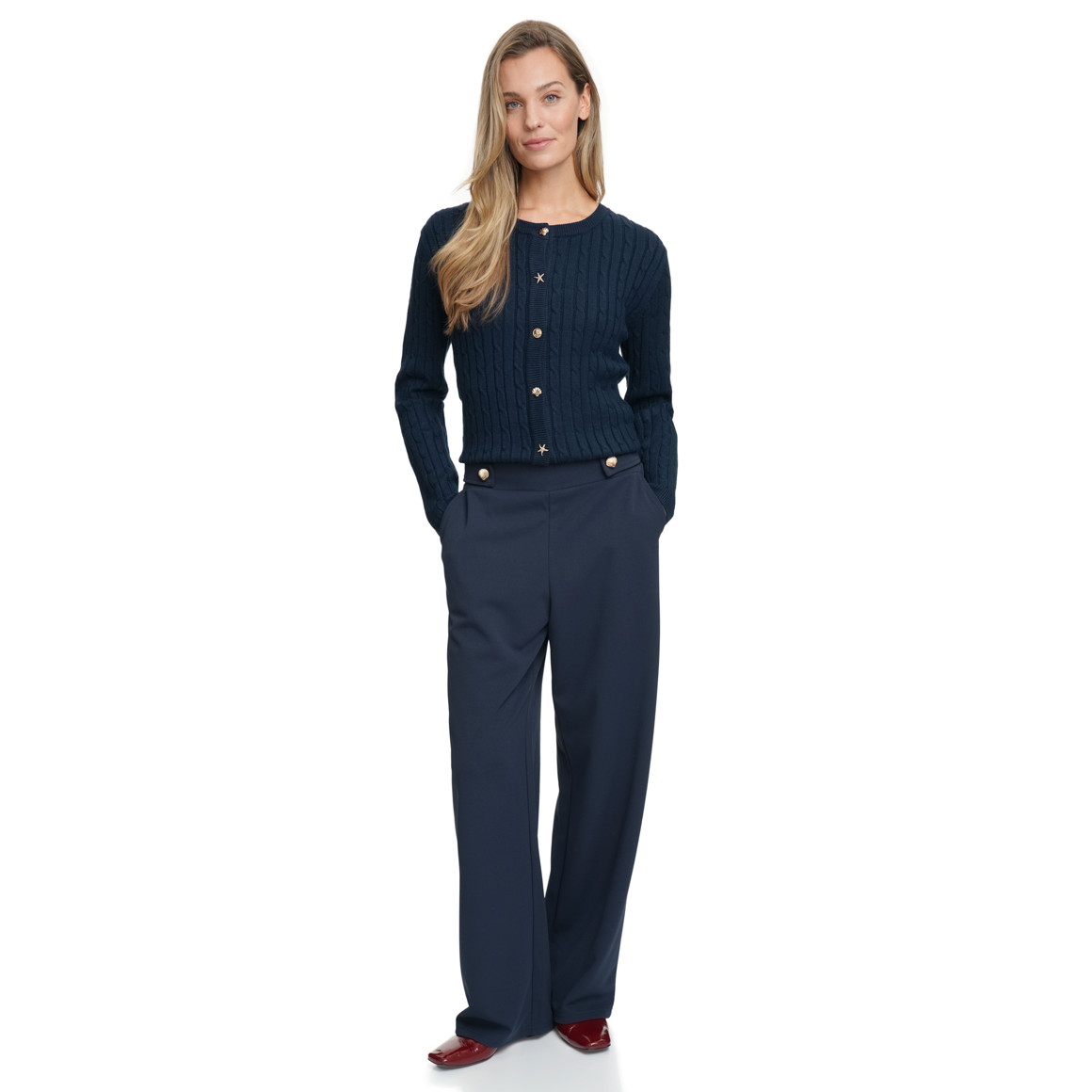 Damen Strickjacke mit Zopfmuster