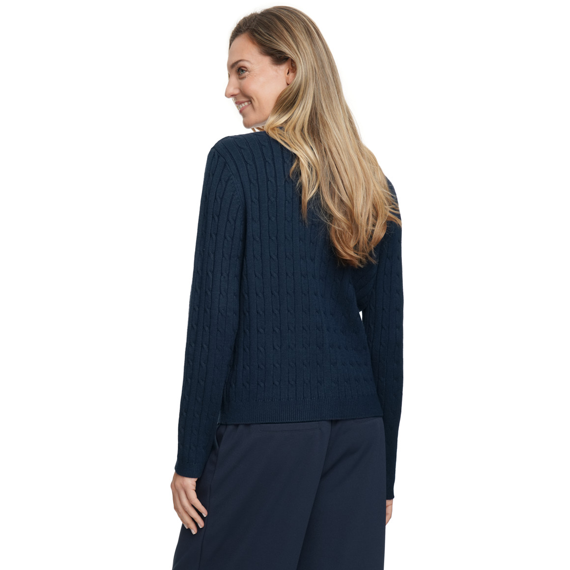 Damen Strickjacke mit Zopfmuster