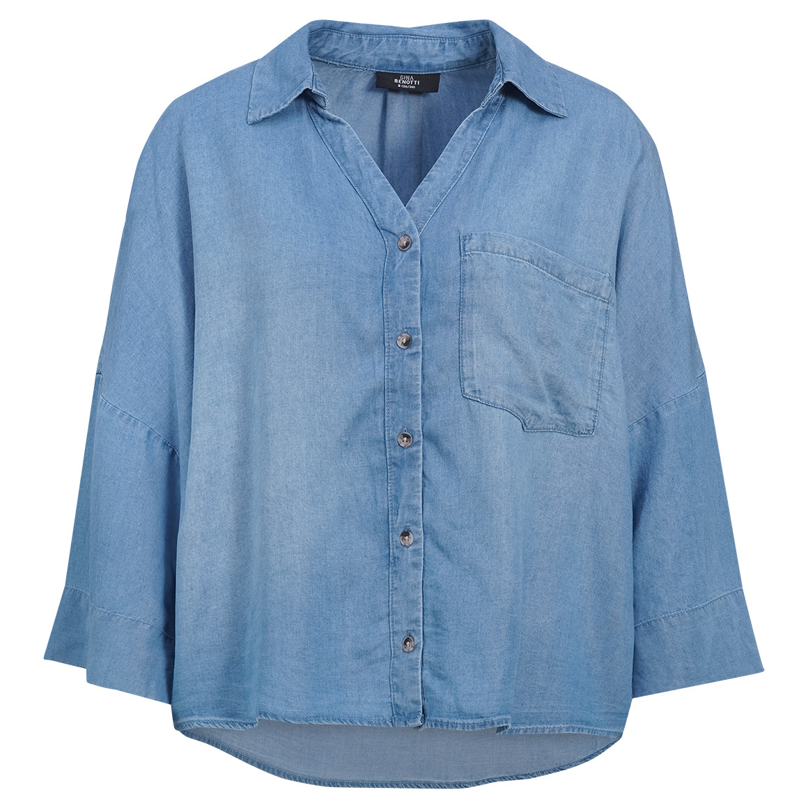 Damen Hemdbluse mit kurzen Ärmeln